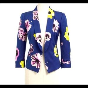 J. Crew floral blazer in Navy/Neon
